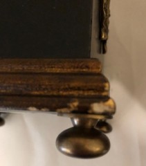 Pair Neoclassical Style Brass Composition and Partial Ebonized Table Obelisks