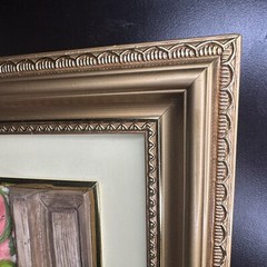 Vintage 3D Fruit Basket Wall Art in Ornate Gold Frame Italian 16”X12” Art Deco