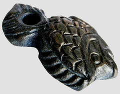 300 BC Ancient Carved Engraved Gemstone Pendant Medallion Amulet Fish