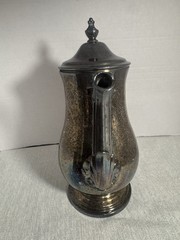 Vintage Unbranded Silver-Plated Footed Coffee/Tea Server, Hinged Lid, Fast Ship