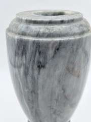 40-50s Alabaster-Marble Hand Crafted Vase Decor – Gray, Black, White – Italy