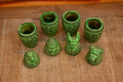 Authentic Ancient Egyptian Antiquities Stone Rare Green Canopic Jars Egyptian BC