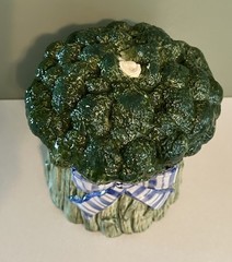 Fitz & Floyd Classic Vegetable Garden Broccoli Canister Jar Container Vtg. 1995
