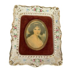 Vintage A Cameo Creation Hubak Lady by Unknown Artist Porcelain Frame Japan READ