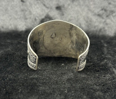 Vintage Afghani Silver Handmade Adjustable Bangle With Turquoise Stone