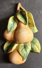 VTG Home Interiors HOMCO Sonoma Villa Fruit Wall Plaque Decor Pear Grape Apple