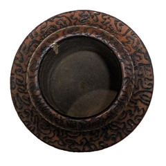Large Art Nouveau Pokerwork Vase, 30 cm, Gumleaves