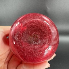 Hand Blown Studio Art Glass Vase Hand Made Glassware Vessel Red Open Top Vase