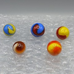 .57″-.72″ Vintage Akro Agate Corkscrew Marble Lot of 5 (Good)- #Q144