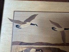 Vintage Creative Woods NY “Ducks In Flight Scene” Marquetry Artwork