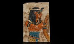 Ancient Egyptian Antiques Pharaoh Relief Limestone Wall Plaque Hand Painted Art