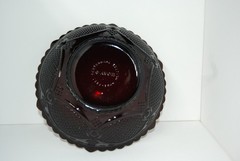 VTG Avon 1876 Cape Cod Collection Serving Bowl w Box 1986 Ruby Red Glass NIB
