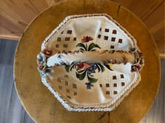 Vintage 1900-1940 Italy porcelain basket Home Decor (8469) read