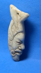 PRE-COLUMBIAN MIXTEC JADE HUMAN AND FISH DUALITY PENDANT