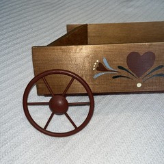 Vintage Home Interiors Decor Wood Wagon Country Cottage Farmhouse Wall Pocket