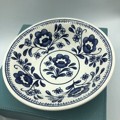 VINTAGE Unmarked Blue And White Floral Bowl 6 “