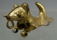 Fine Pre Columbian STYLE Tairona Tumbaga Feline Pin/Pendant Effigy ca. 20th c.