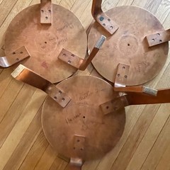 Modernist Aalto Alvar Style 3 Stacking Bent Leg Tables Vintage Formica Tops