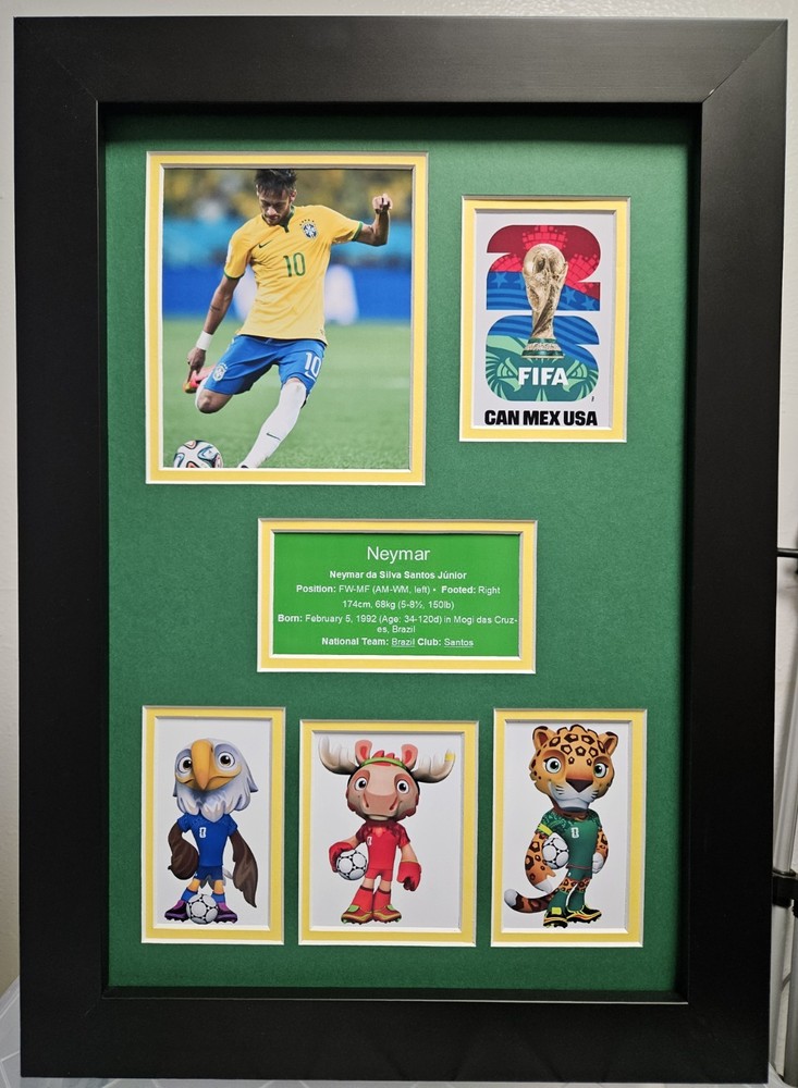 FIFA 2026 Neymar Brazil Collage Framed Printed Photo UNSIGNED.