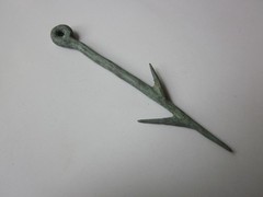 rare and perfect ancient Roman massive bronze double fishing hook. I – III AD.