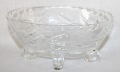 6 Glass Wrapped Candy Pieces Murano Style With Clear Glass Unbranded Bowl-WRC