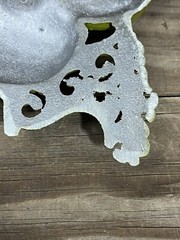 AS-IS Vtg HODA Wall Hanging Lamp Bellows Cast Aluminum Green Decor Hoda Lot 2