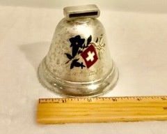 Swiss Silver PlatedCow/ Sheep Bell from Andermatt Switzerland + 2nd Smaller Bell