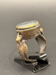 Ancient Roman Intaglio Ring Bronze Engraved Intaglio Ancient Green Jade Ring