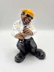Vintage Jazz Band Ceramic Figurine Set Pianist Singer Guitar Bass Clarinet