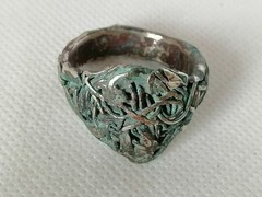 VERY RARE EXTREMELY ANCIENT OLD RING VIKING SILVER COLOR ARTIFACT AUTHENTIC