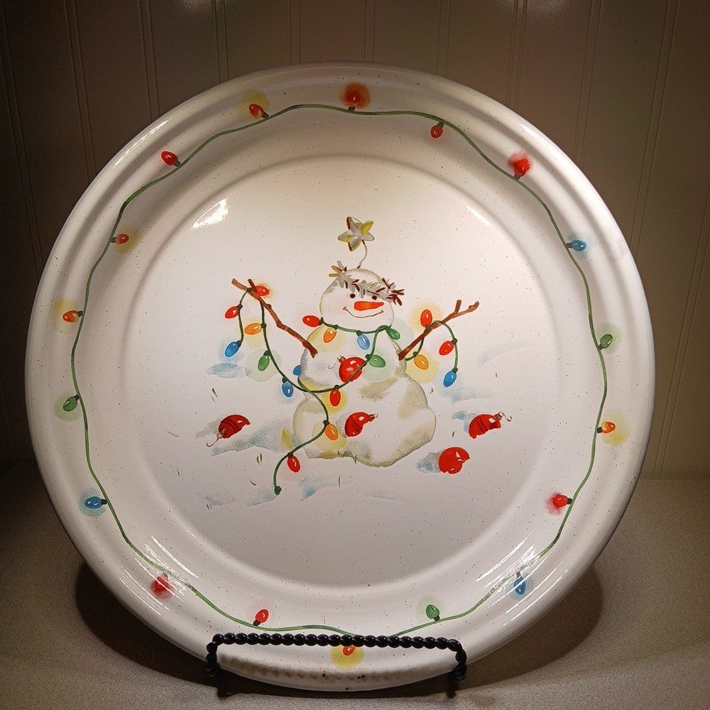 Vintage Hallmark Snowman Metal Cookie Tray (stand not included)