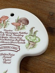 Weiss Mushroom Shaped Kitchen Wall Plaque Vintage Hand Painted Brazil 1980