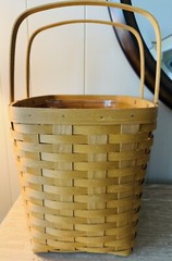Longaberger Picnic Basket w/ 2 Insert Protectors, Double Handle, Wine & Cheese