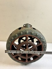 Japanese Nautical Hand Cast Lantern Patina Ship Ocean Sea Heavy Vintage
