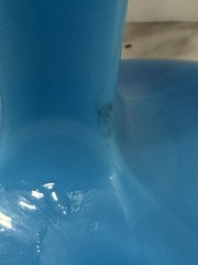 Cambridge Blue Opaline Azurite Candlestick Pair 1920’s Art Nouveau Home Decor