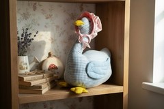 Vintage House of Hatten Gingham Goose Duck Pink Bonnet 1990s Country Decor