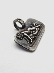 Ancient Roman Erotic Silver Pendant Classical Relief Scene Wearable Artifact
