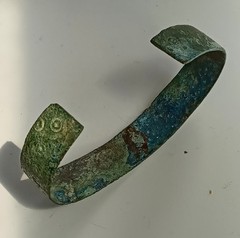 SUPERB ANGLO-SAXON COPPER ALLOY PENANNULAR BRACELET RING DOT FOUND BEDFORDSHIRE