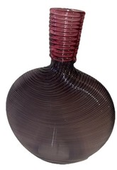 Signed Studio PARAN Richard Jones Optic Twist Glass Flask Vase Purple