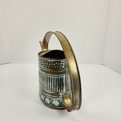 VTG Metal Copper Watering Can Decor Green Verdigris Teal Patina 0.5 Gal 12″