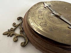 Antique Calendar Astrological Art Horoscope Wall Hanging Decor Broken ***