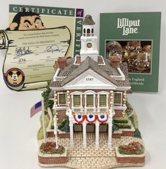 Lilliput Lane Disney Collection Hall Of Presidents MIB w COA. Ltd. Ed. Signed
