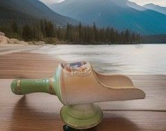 Hand Painted China Footed Vtg SGK Porcelain Scoop Pretty Victorian Cottage Core
