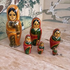 Matryoshka Nesting Doll Women in traditional costumes Set of 6 Made in India