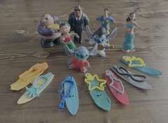 LOT (7) Disney LILO & STITCH Original McDonalds BOBBLEHEAD Figures TOYS w/boards