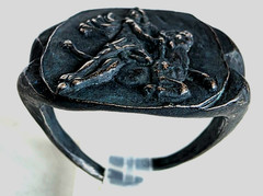 300 BC Ancient Roman Silver Ring Mithras mystery god of legions and victories