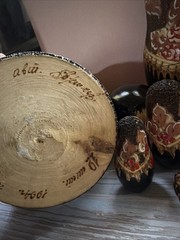 Wood burned Nesting/Traditional. 9.5 Piece Painted Detail – SIGNED. Russian