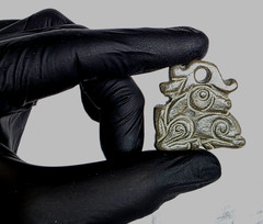 300 BC Ancient Greek Carved Engraved Gemstone Pendant Medallion Amulet Griffin