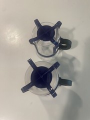 Vintage Blue Bodum Bistro Chambord Java Cup Made In Switzerland Set 2 Mugs Cups