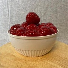 Vintage White Bowl With Strawberry Lid 7″ Diameter So Cute! Unbranded